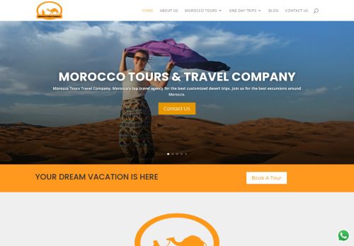 لقطة شاشة لموقع Morocco Tours Company
بتاريخ 15/11/2021
بواسطة دليل مواقع الدليل السهل