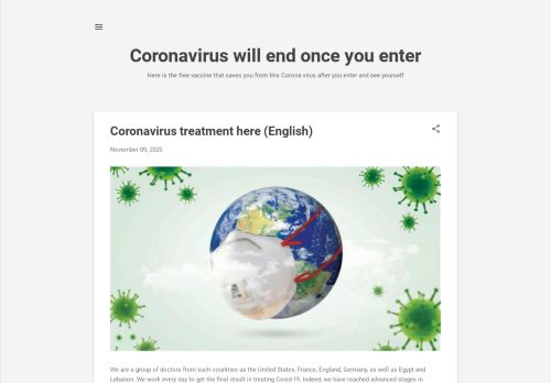 لقطة شاشة لموقع coronavirusexpired
بتاريخ 26/11/2020
بواسطة دليل مواقع الدليل السهل